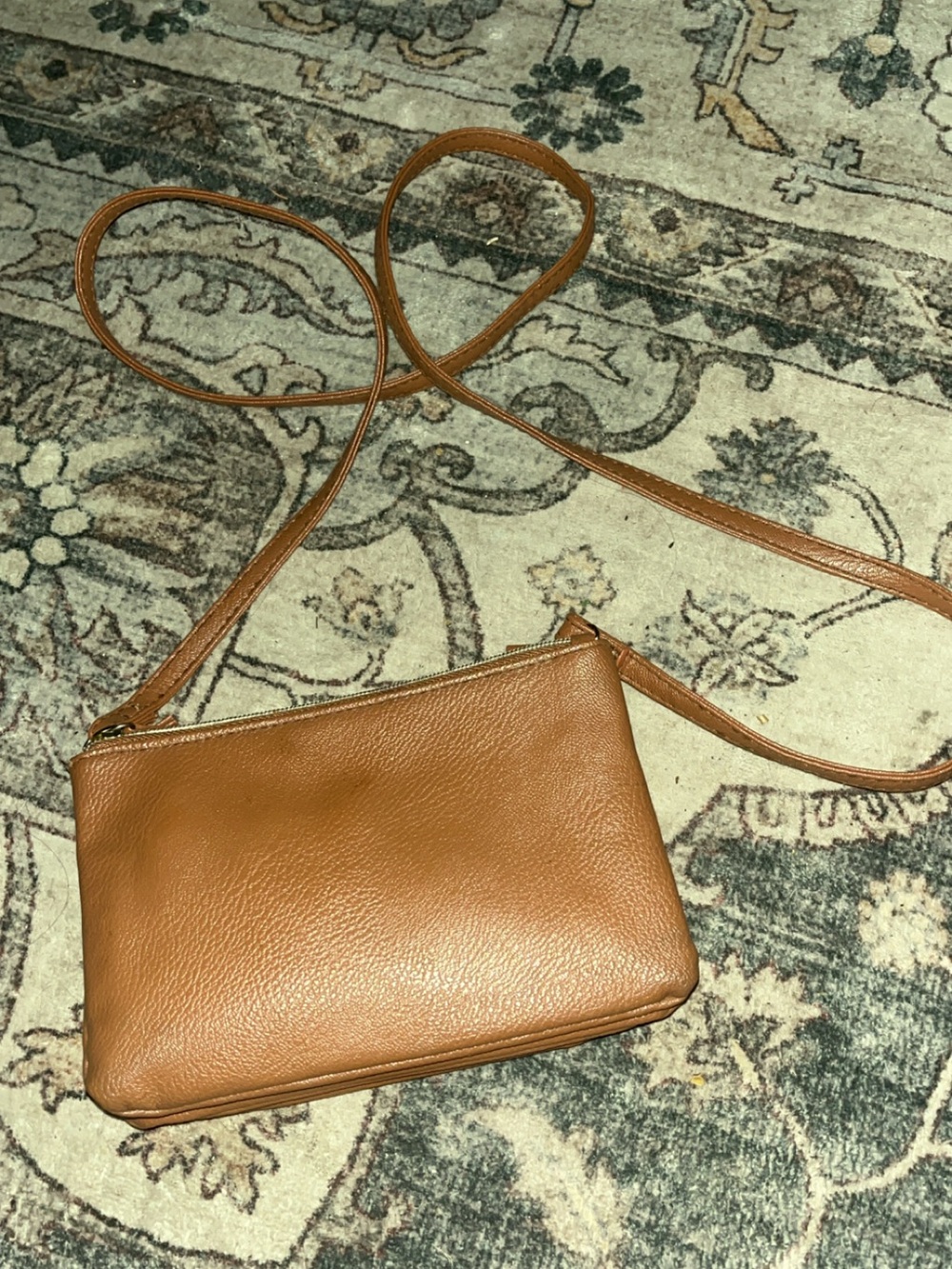 Leather Crossbody Bag in Tan